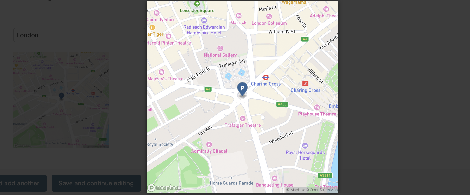 Mapbox Static Point Field Widget